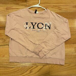 H&M Light Pink Crew Neck Sweatshirt